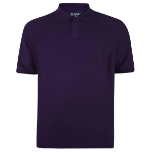 Duża męska gładka koszulka polo Kam 501A fioletowa (4XL) | 4XL
