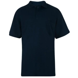 Duża męska gładka koszulka polo Kam 501A granatowa (4XL) | 4XL