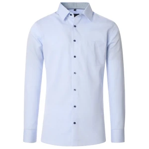 Duża męska gładka koszula długi rękaw Redmond 241720100-11 błękitna (5XL) | 5XL