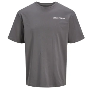 Duża męska koszulka z nadrukiem z tyłu Jack & Jones 12275758 ciemnoszara (4XL) | 4XL