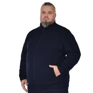Duża męska cienka bluza rozpinana ze stójką Dark Side granatowa (6XL) | 6XL