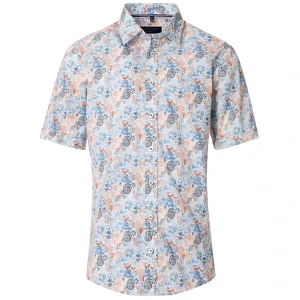 Duża męska koszula krótki rękaw wakacyjny wzór Casa Moda 954424400-100 biała (6XL) | 6XL