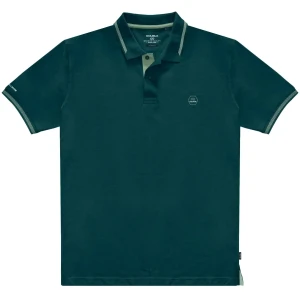 Duża męska koszulka polo gładka ozdobny kołnierzyk Double PS-3037 morska (7XL) | 7XL
