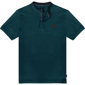 Duża męska koszulka polo na stójce gładka Double PS-3046 morska (8XL) | 8XL