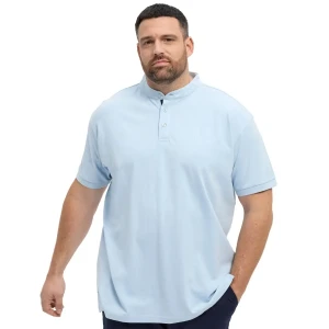 Duża męska koszulka polo gładka ze stójką North Latitude 51117-0520 błękitna (5XL) | 5XL