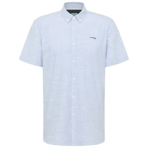 Duża męska koszula krótki rękaw Mustang 1016252-5124 błękitna (5XL) | 5XL