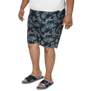 Duże męskie spodenki kąpielowe szorty plażowe wzorzyste Duke D555 Cleethorpes granatowe (6XL) | 6XL