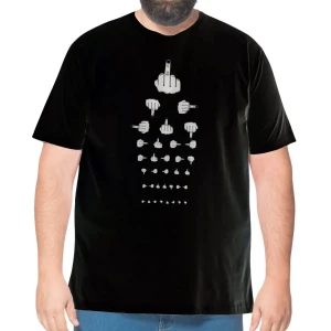 Duża męska koszulka z krótkim rękawem t-shirt z humorystycznym nadrukiem Easy E2653-999 czarny (3XL) | 3XL