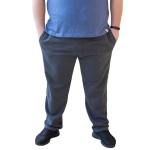 Duże męskie cienkie spodnie dresowe z prostą nogawką Dark Side ciemnoszare (5XL (short)) | 5XL (short)