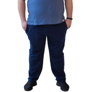 Duże męskie cienkie spodnie dresowe z prostą nogawką Dark Side granatowe (4XL (long)) | 4XL (long)