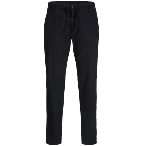 Duże męskie spodnie chinosy z lnem Jack & Jones  12278698 czarne (50S) | 50S