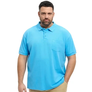 Duża męska koszulka polo gładka z kieszonką North Latitude 51116-0530  turkusowa (6XL) | 6XL