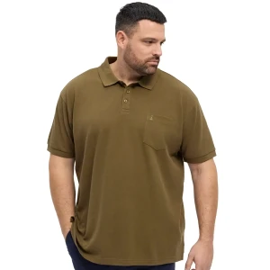 Duża męska koszulka polo gładka z kieszonką North Latitude 51116-0670 khaki (10XL) | 10XL