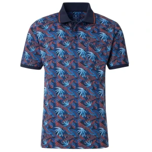Duża męska koszulka polo krótki rękaw wzorzysta Redmond 251920900-100 granatowa (5XL) | 5XL