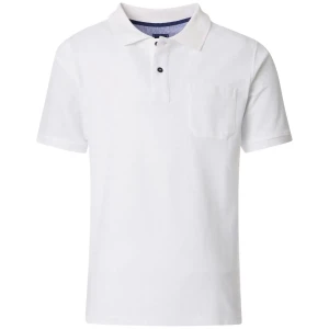 Duża męska koszulka polo z kołnierzykiem gładka Redmond 960-0 biała (2XL) | 2XL