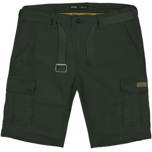 Duże męskie spodenki bojówki z paskiem Double Urban Outfitters MSHO-7011 ciemnozielone (48R) | 48R