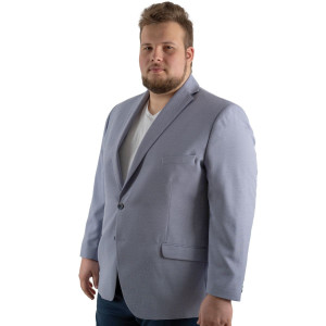 Duża męska marynarka z mikrowzorem plus size Konik Edmund 954 błękitna (148) | 148