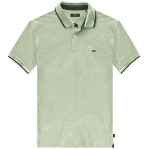 Duża męska koszulka polo gładka ozdobny kołnierzyk Double PS-3038 jasnozielona (6XL) | 6XL