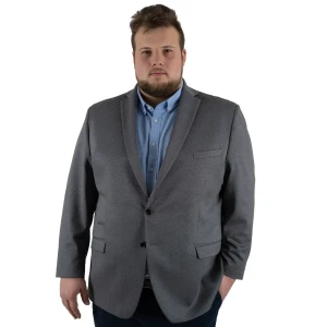 Duża męska marynarka z mikrowzorem plus size  Konik Edmund 949 ciemnoszara (148) | 148