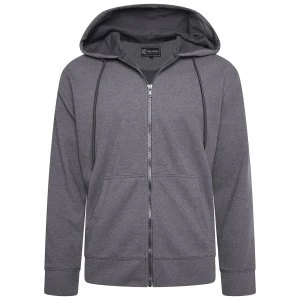 Duża męska rozpinana bluza z kapturem Kam 7078 szara (3XL) | 3XL