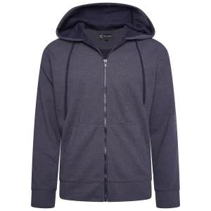Duża męska rozpinana bluza z kapturem Kam 7078 granatowa (4XL) | 4XL