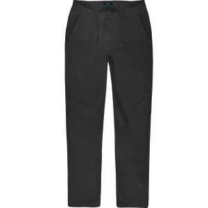 Duże męskie spodnie chinosy lniane prosta nogawka Double Urban Outfitters CP-4043 czarne (44R) | 44R