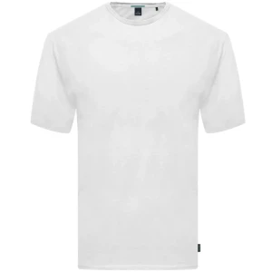 Duża męska koszulka krótki rękaw gładka Double TS-9044 biała (7XL) | 7XL