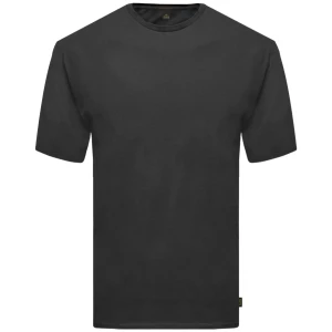 Duża męska koszulka krótki rękaw gładka Double TS-9044 czarna (4XL) | 4XL