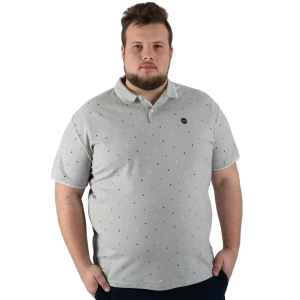 Duża męska koszulka z kołnierzykiem polówka Double Urban Outfitters PS-3036 jasnoszara (5XL) | 5XL