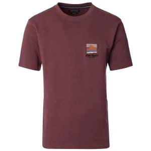 Duża męska koszulka z krótkim rękawem t-shirt z nadrukiem Casa Moda 954436900-454 bordowy (4XL) | 4XL