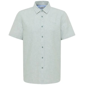 Duża męska koszula lniana krótki rękaw Mustang 1016464-6461 jasnozielona (6XL) | 6XL