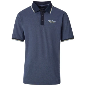 Duża męska koszulka polo z kołnierzykiem z napisem Casa Moda 954438400-105 granatowa (4XL) | 4XL