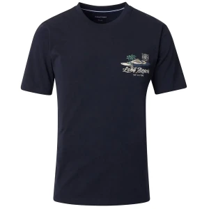 Duża męska koszulka z krótkim rękawem t-shirt z nadrukiem Casa Moda 954438800-105 granatowy (4XL) | 4XL
