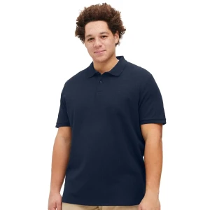 Duża męska polówka koszulka z kołnierzykiem Jack & Jones 12274980 granatowa (4XL) | 4XL