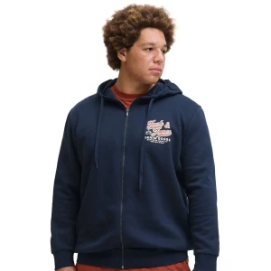 Duża męska bluza rozpinana z kapturem Jack & Jones 12279804 granatowa (6XL) | 6XL