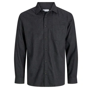 Duża koszula męska z długim rękawem gładka Jack & Jones 12284613 ciemnoszara (6XL) | 6XL