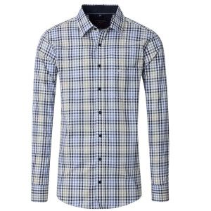 Duża męska koszula w kratkę długi rękaw Casa Moda 454484700-100 niebieska (4XL) | 4XL
