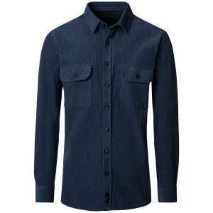 Duża sztruksowa męska koszula długi rękaw Casa Moda 454482600-100 granatowa (4XL) | 4XL