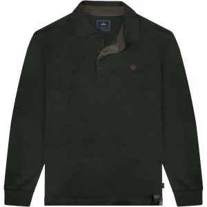 Duża męska koszulka polo z długim rękawem Double Urban Outfitters PS-3060 ciemnozielona (8XL) | 8XL