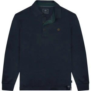 Duża męska koszulka polo z długim rękawem Double Urban Outfitters PS-3060 granatowa (5XL) | 5XL