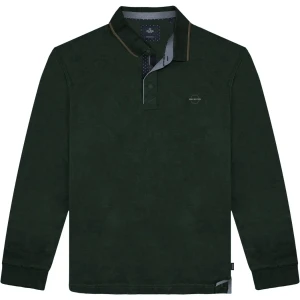 Duża męska koszulka polo z długim rękawem Double Urban Outfitters PS-3058 zielona (9XL) | 9XL