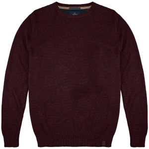 Duży męski sweter gładki wkładany przez głowę Double Urban Outfitters Knit-8025 bordowy (7XL) | 7XL