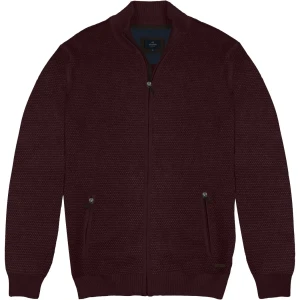 Duży męski rozpinany sweter ze stójką Double Urban Outfitters KNIT-8024 bordowy (6XL) | 6XL
