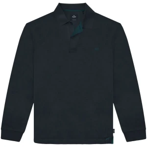 Duża męska koszulka polo z długim rękawem Double Urban Outfitters PS-3057 granatowa (5XL) | 5XL