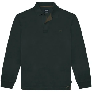 Duża męska koszulka polo z długim rękawem Double Urban Outfitters PS-3057 ciemnozielona (9XL) | 9XL