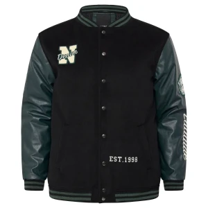 Duża męska kurtka bomberka North Latitude 53320-0099 czarna (6XL) | 6XL