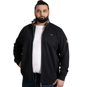 Duża bluza męska na stójce rozpinana Duke D555 Johnson 2 granatowa (3XL) | 3XL