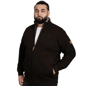 Duża bluza męska na stójce rozpinana Duke D555 Johnson 1 czarna (6XL) | 6XL