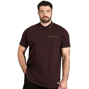 Duża męska koszulka polówka z kołnierzykiem Duke D555 Redditch 1 bordowa (6XL) | 6XL