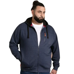 Duża męska bluza rozpinana z kapturem Duke D555 Mansfield granatowa (4XL) | 4XL